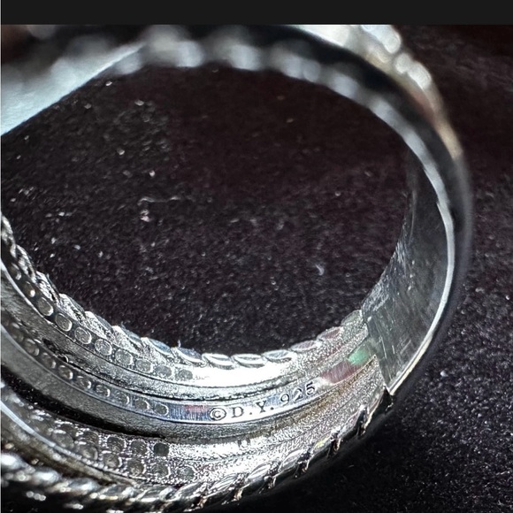 David Yurman Silver Diamond Ring - Picture 5 of 6